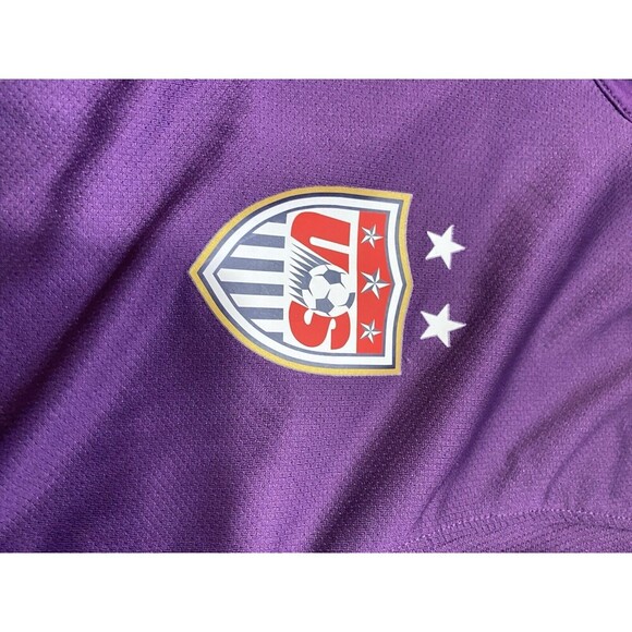 Nike Dri Fit Soccer Jersey Women XL Purple Mesh USA National Team Semi Sheer - Picture 4 of 8